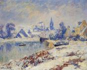 亨利 莫雷 : Quimper, Lake Marie in the Snow